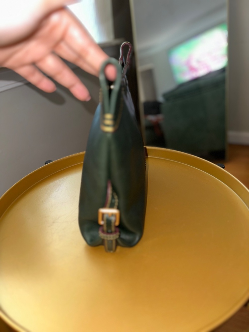 Dooney & Bourke Florentine Leather Small Federica Crossbody — Ivy - Picture 4 of 8